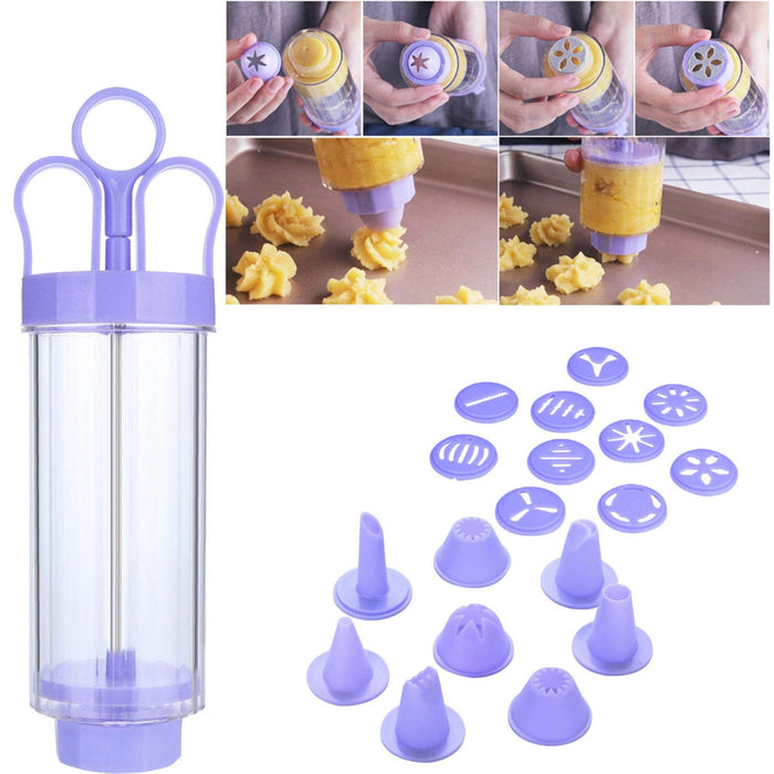 Fdit Simple Cookie Press Kit Cookie Biscuit Machine Safe Stainless