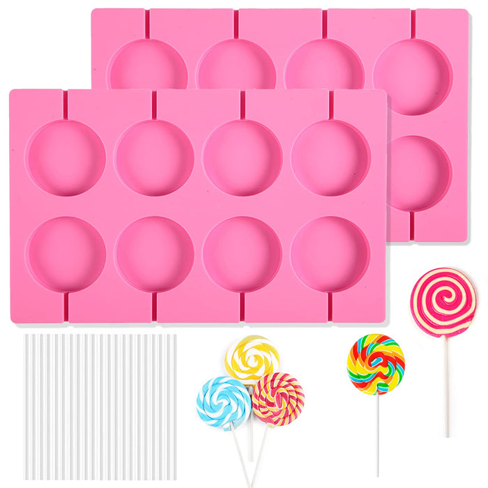 2P Silicone Lollipop Molds,Sucker Molds,Round Chocolate Lollipops Hard —  CHIMIYA