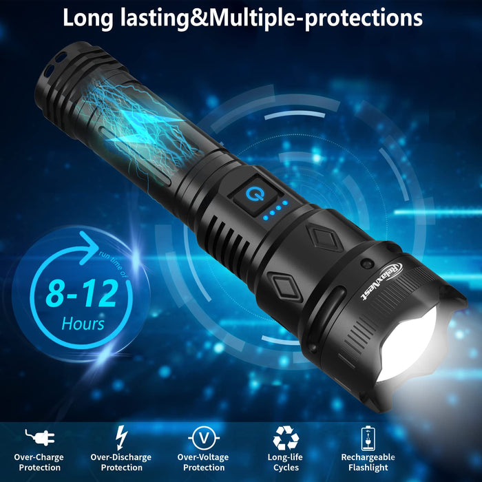 Powerful 5LED Ultra Bright Flashlight Rechargeable High Power Led