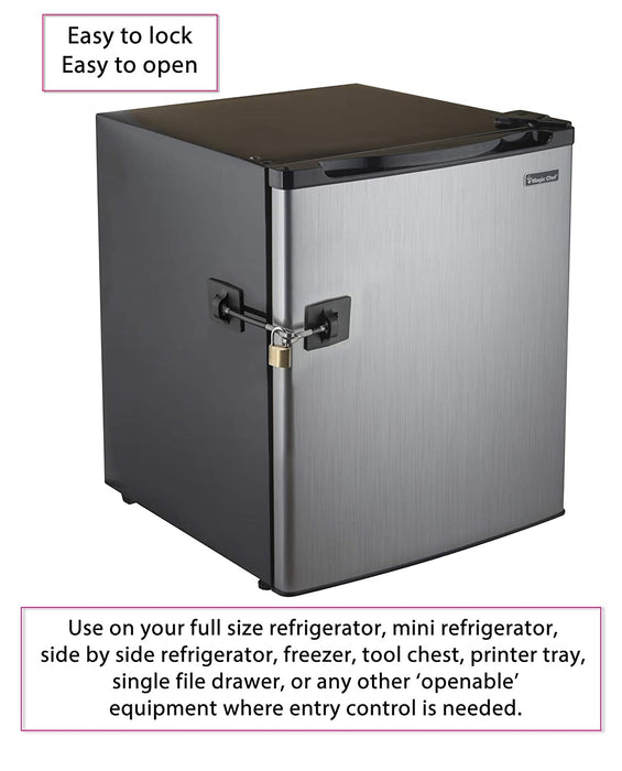 Guardianite Premium Refrigerator Lock Fridge Freezer Security Black with  Built-in Keyed Lock 