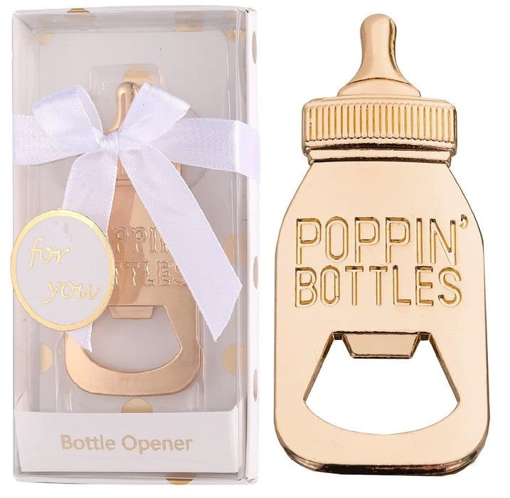 DAJAMAI 12 Pack Bottle Openers for Baby Shower Favors, Bridal Baby Shower Decorations Souvenirs, Poppin Bottles Openers