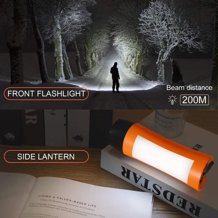 VFAN Rechargeable Hand Crank flashlight/generator/charger for Phone and Emergency Situations (Orange)