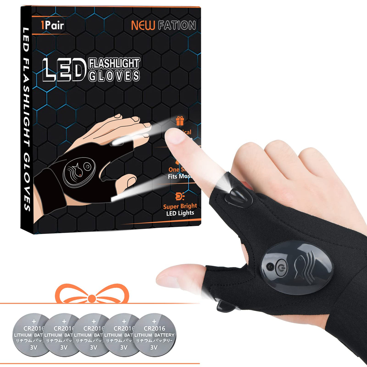  PARIGO LED Flashlight Gloves Gifts for Men Women