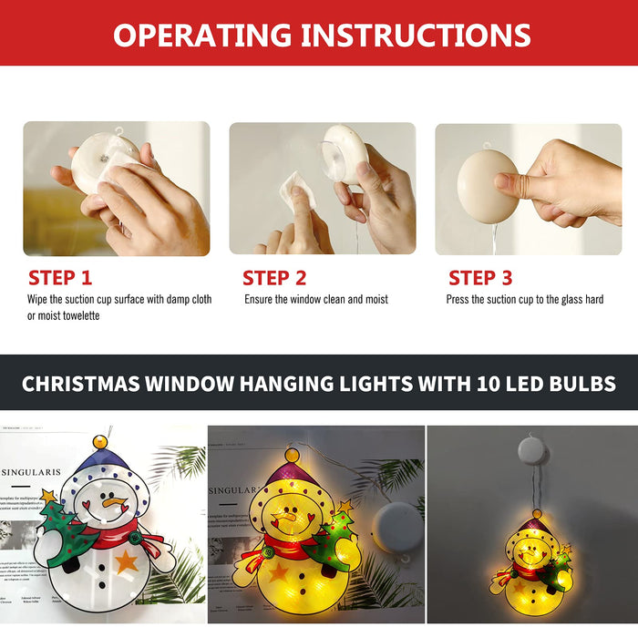 Lighted Christmas Window Silhouette Decoration Christmas Window Decoration  Lights Battery Operated Christmas Window Lighted Decorations Hanging Christmas  Light up Window Decor with Suction Cups 