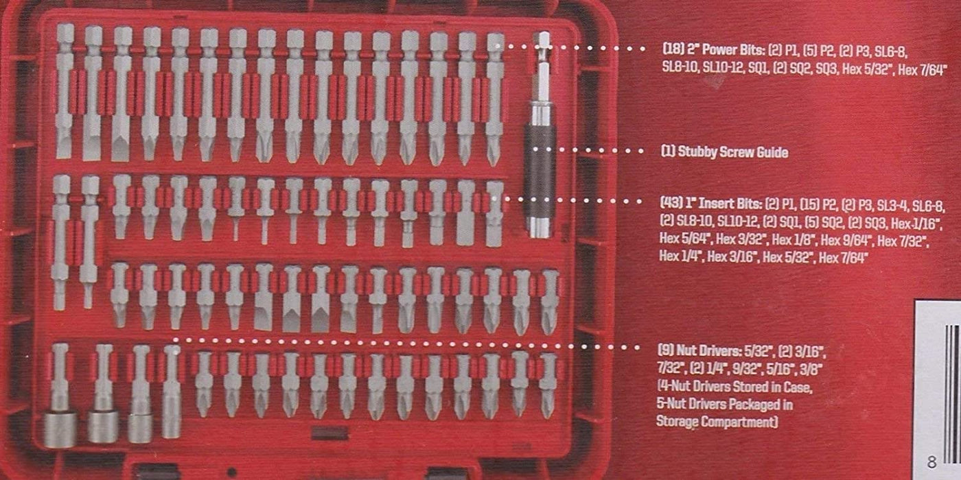 Craftsman 100-pc Accessory Set Drill Bit Driver Screw Tools Kit Case 31639, ,