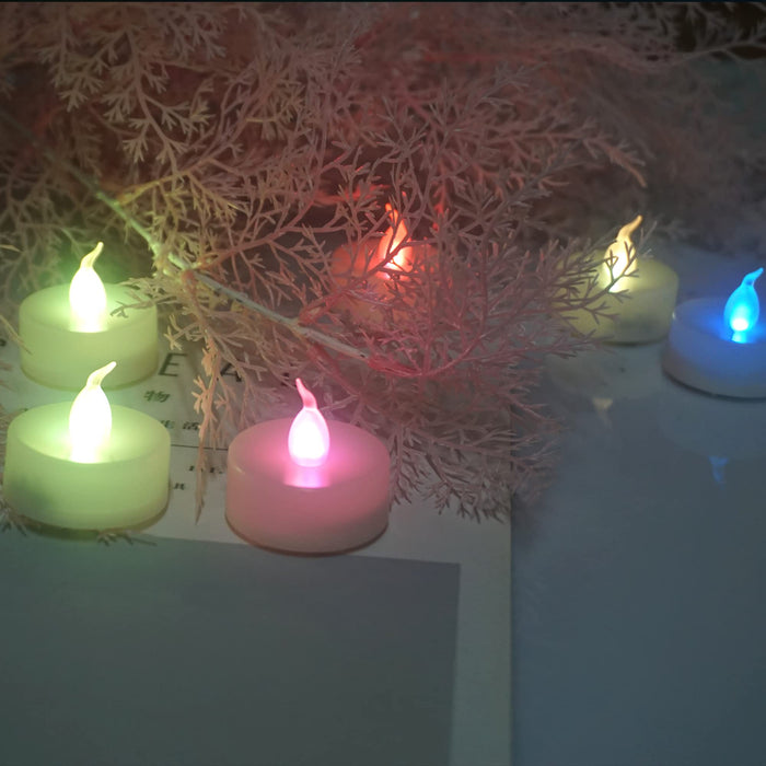 12Pack Color Changing LED Tea Lights Bulk, Flameless Tealight Candles with  Colorful Lights, Battery Operated Colored Fake Candles