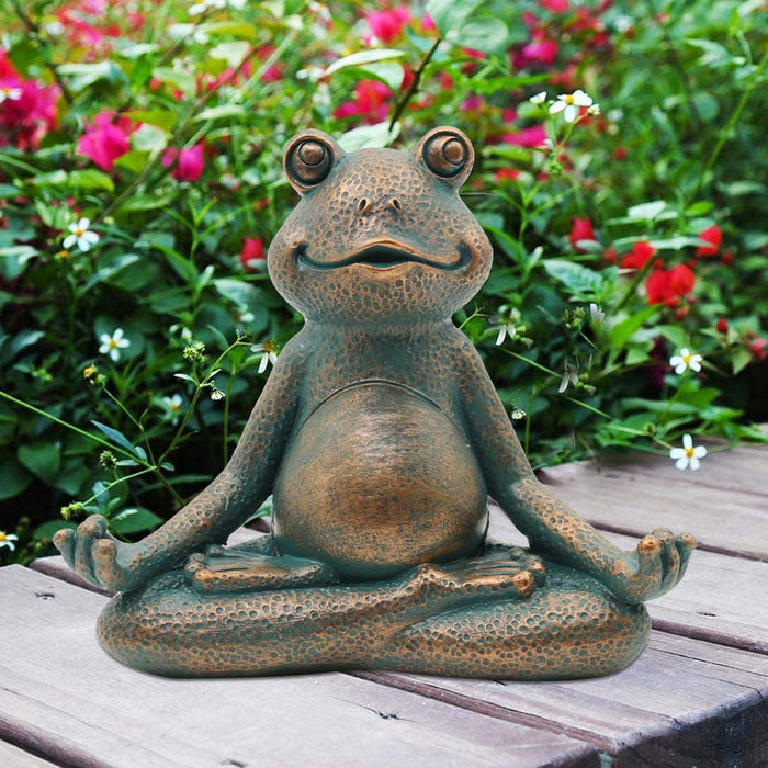 Nacome Meditating Frog Miniature Figurine,Zen Yoga Frog Garden