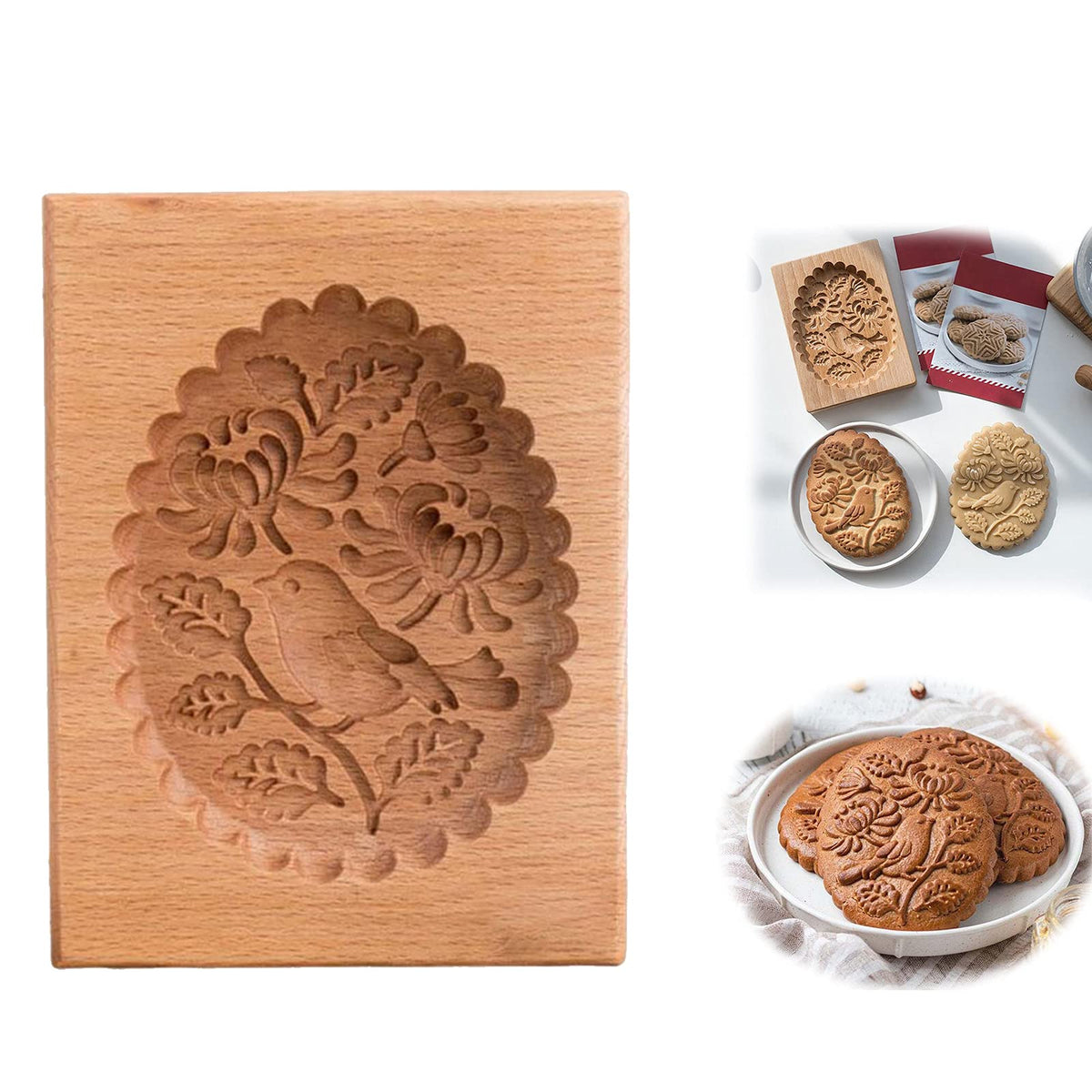 Easter Bunny Wooden Cookie Mold Kitchen Gingerbread Cookie Molds 3D Biscuit  Press Stamp Cake Embossing Baking Tool Bakery Gadget