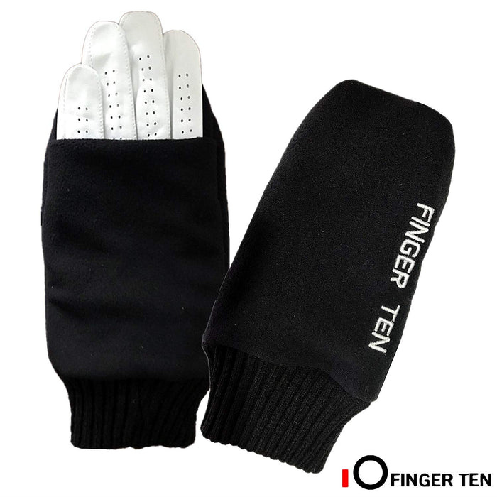 FINGER TEN Winter Golf Gloves Men Mitts Mitten Warm Fleece in Pair, Pull Up Fit Soft Comfortable Set