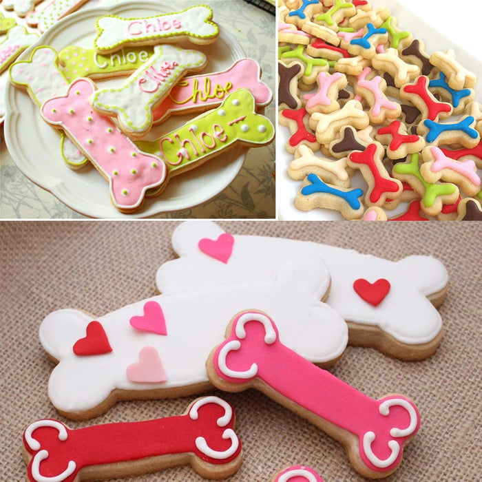 Cookie Cutter Dog Bone Shape Set, Amison Stainless Steel Metal Dog Bone Shape Cutters Colorful BPA Free 5 In 1