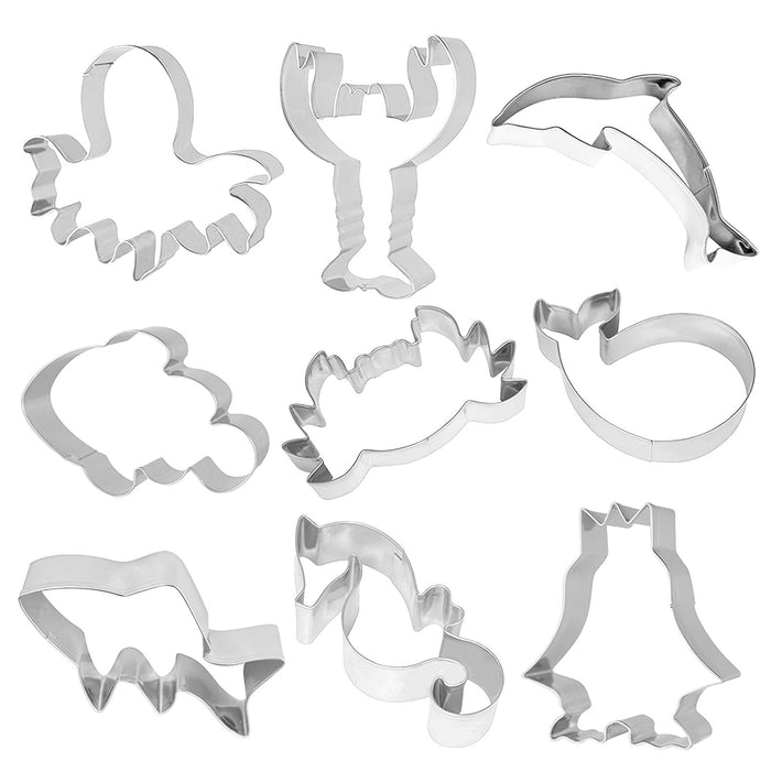 HENGYID Animal Cookie Cutter Set - 9 PCS Stainless Steel Shaped Cookie Candy Food Cutters Molds for DIY, Kitchen, Baking, Cake