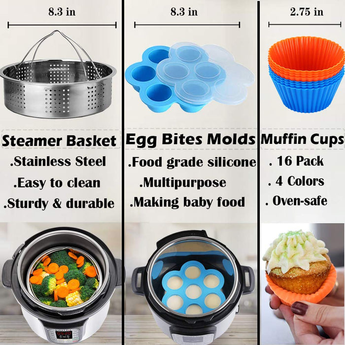 New Instant Pot Silicone Steamer Basket 6 & 8 Quart Compatible Green BPA  Free