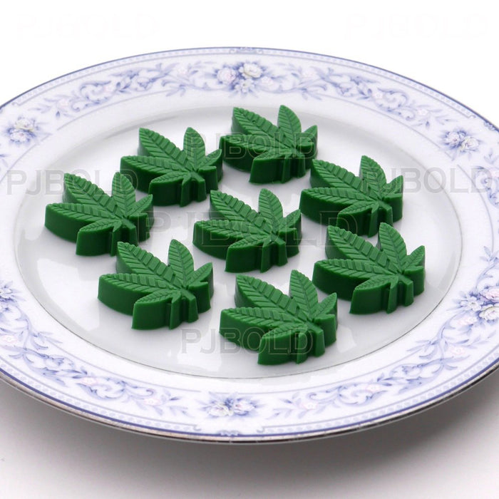 Marijuana Leaf Silicone Trays for Chocolate Gummies Party Novelty  Mold with Dropper, 3 Pack