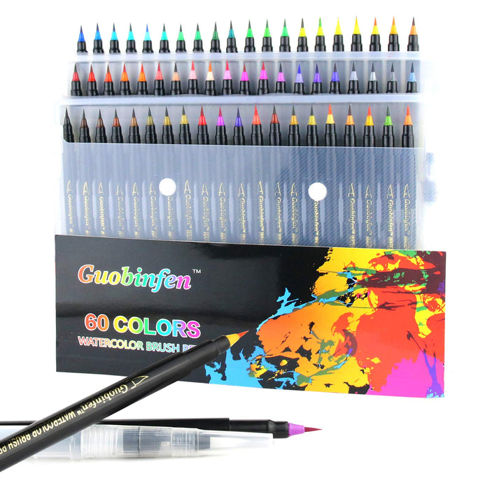 Guobinfen Watercolor Brush Pens, Set of 60 Watercolor Paint