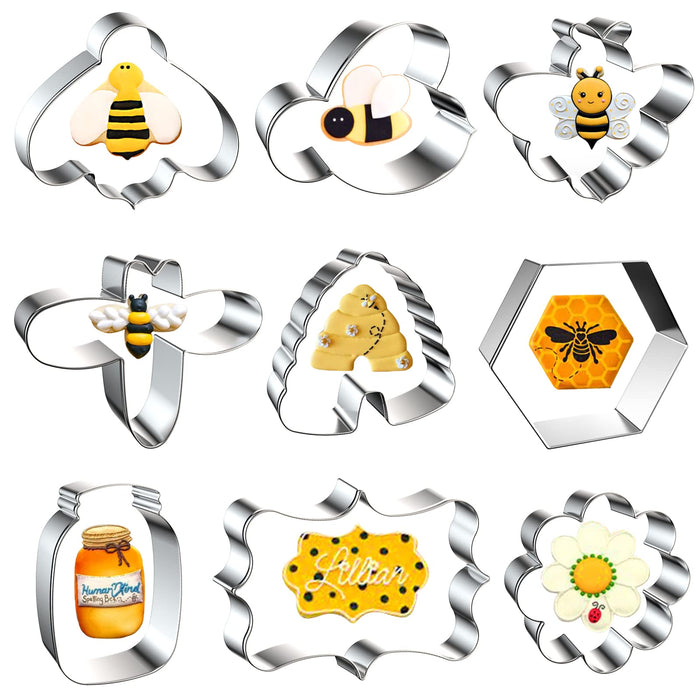 Honey Bee Cookie Cutters, Honeycomb Bee Pastry Cutters, Cute
