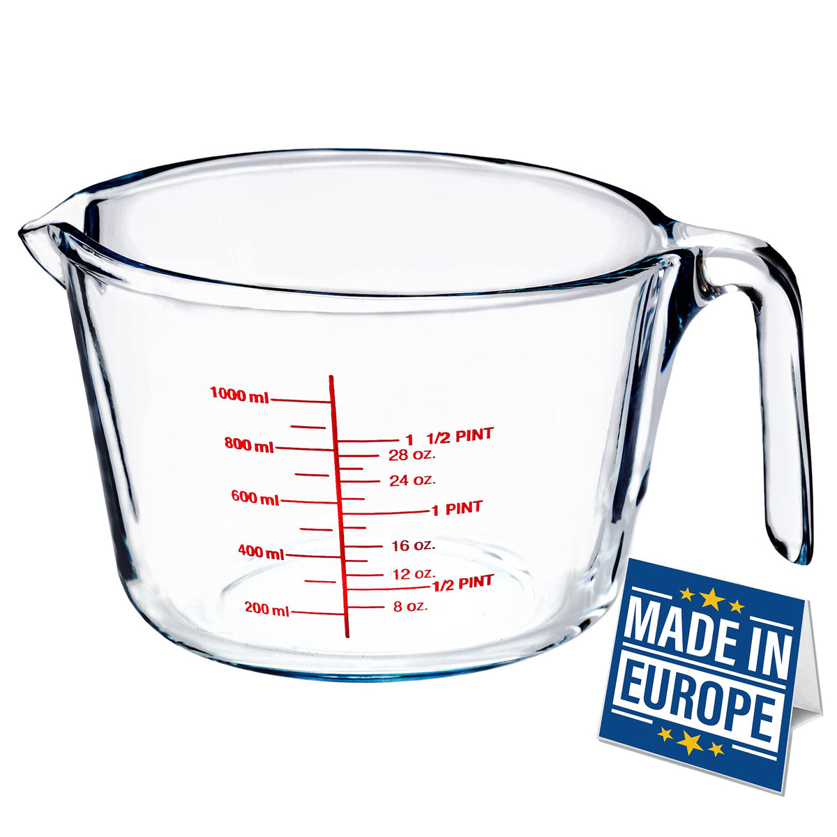 Glass Measuring Cups Set,BPA-Free Premium Heat Resistant Borosilicate Glass Measuring Cups with Handle, Precise Measurement DL, Cups,OZ & ml Scale