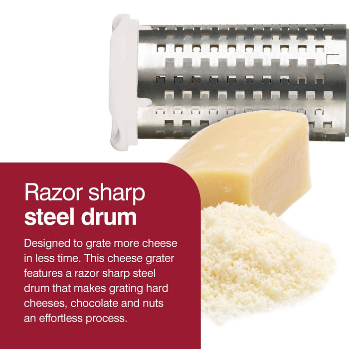 Rotary Cheese Grater, Parmesan Cheese Grater With 3 Kinds Of Drum
