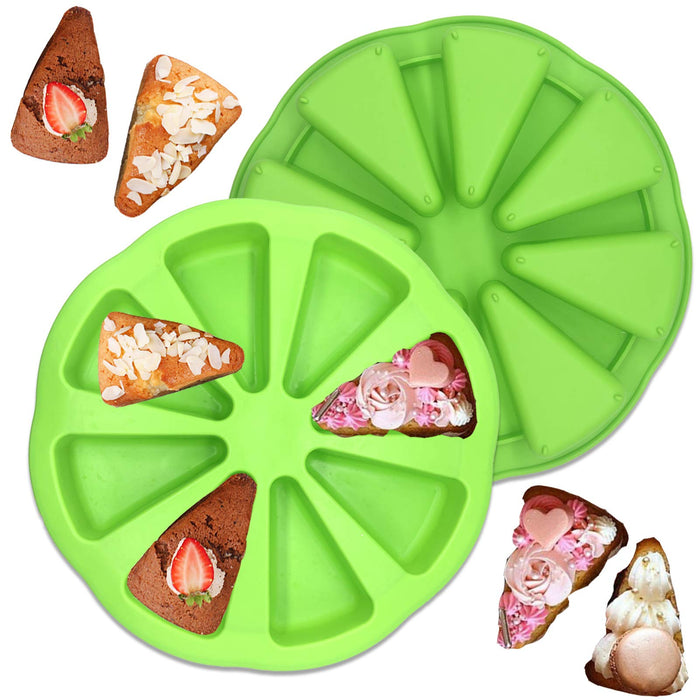 1 Piece Silicone Cake Pan, Non-stick Pizza Scone Baking Mold, Triangle 8  Cavity Pizza Cake Pan, Silicone Cake Pan for Brownies Muffins, Cheesecake  Bakeware