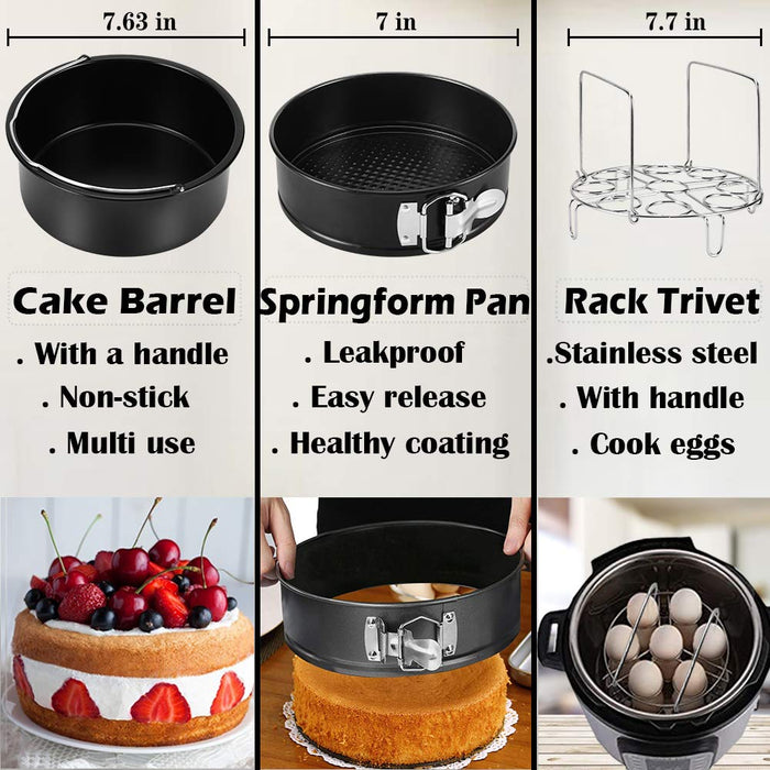Baking Set for Ninja Foodi 6.5, 8Qt,Accessories for Instant Pot  8Qt,Nonstick Bakeware Set Compatible with Ninja Foodi