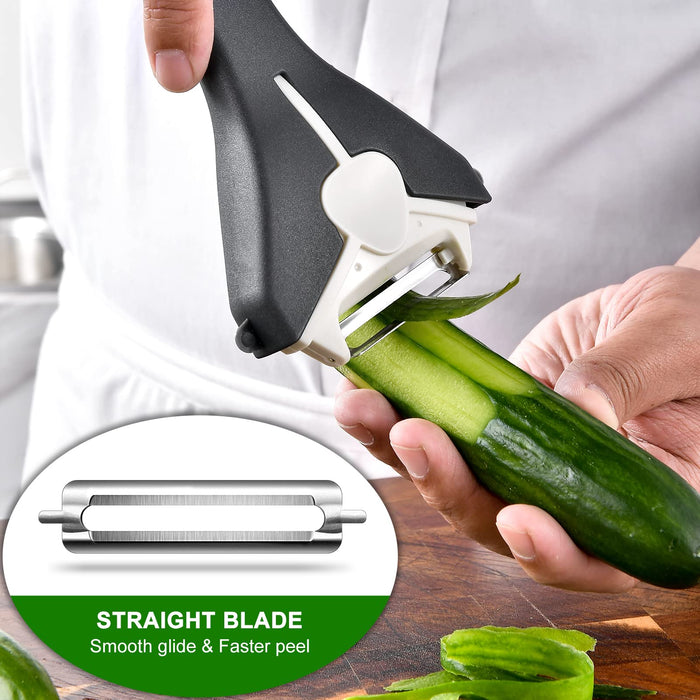 2pcs Vegetable Peeler For Kitchen, Potato Peelers For Fruit Straight Blade,  Durable Non-slip Handle