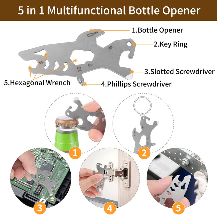 Cobee Shark Bottle Opener, 2 Pcs Multifunctional Shark Beer Opener Keychain Pendant Creative Metal Opener Pocketable Opener