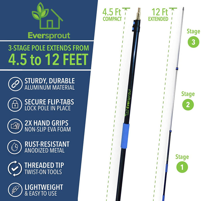 EVERSPROUT 5-to-12 Foot Telescopic Extension Pole, Lightweight Sturdy —  CHIMIYA