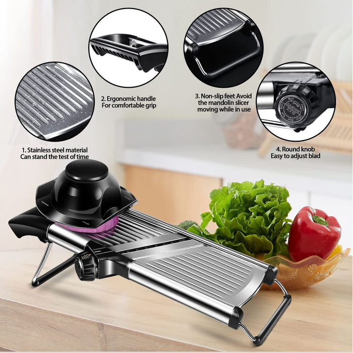 Gramercy Food Slicer With Cut-Resistant Gloves - Mandoline for Vegetables,  Potatoes, Cucumbers