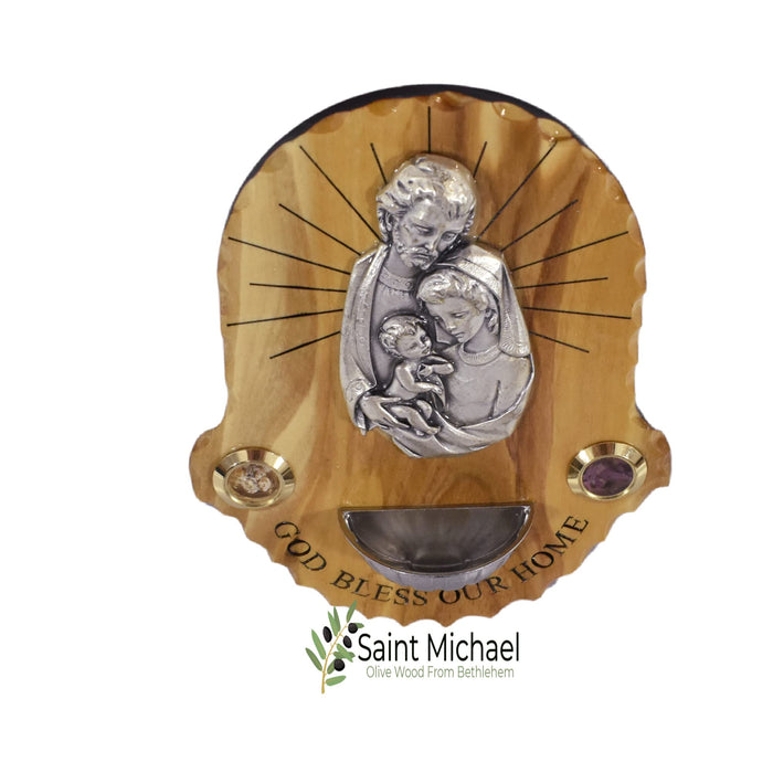SAINT MICHAEL OLIVE WOOD FROM BETHLEHEM Holy Family Wall Plaque Wall Hanging Home Blessing Plaque of Holy Family