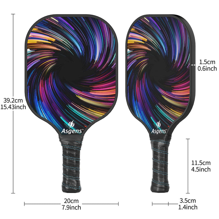 Asgens Pickleball Paddles Set, USAPA Pro Lightweight Graphite Pickleball Paddle Set of 2 Rackets and 1 Portable Carry Bag with 4 Balls for Outdoor & Indoor