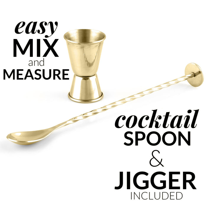 Large 24 oz Stainless Steel Cocktail Shaker Set - Mixed Drink