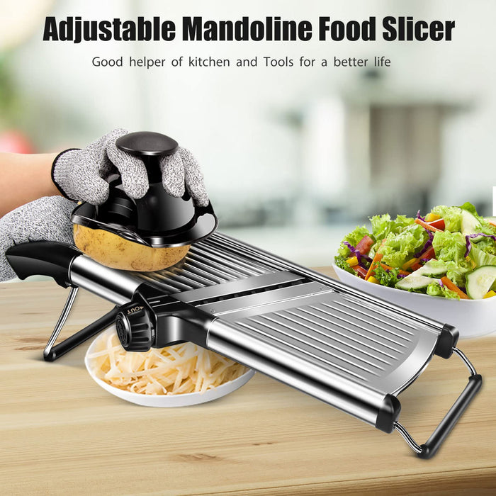 Almcmy Mandoline Slicer for Kitchen, Adjustable Stainless Steel Mandoline  Food Slicer with Cut-Resistant Gloves, Vegetable Chopper Onion Slicer  Potato