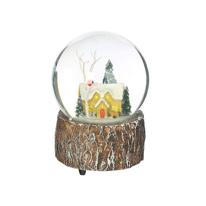 Snow Globes Glitter Water Globe Musical Snow Globe Decoration Plays We Wish You a Merry Christmas , 100mm, House