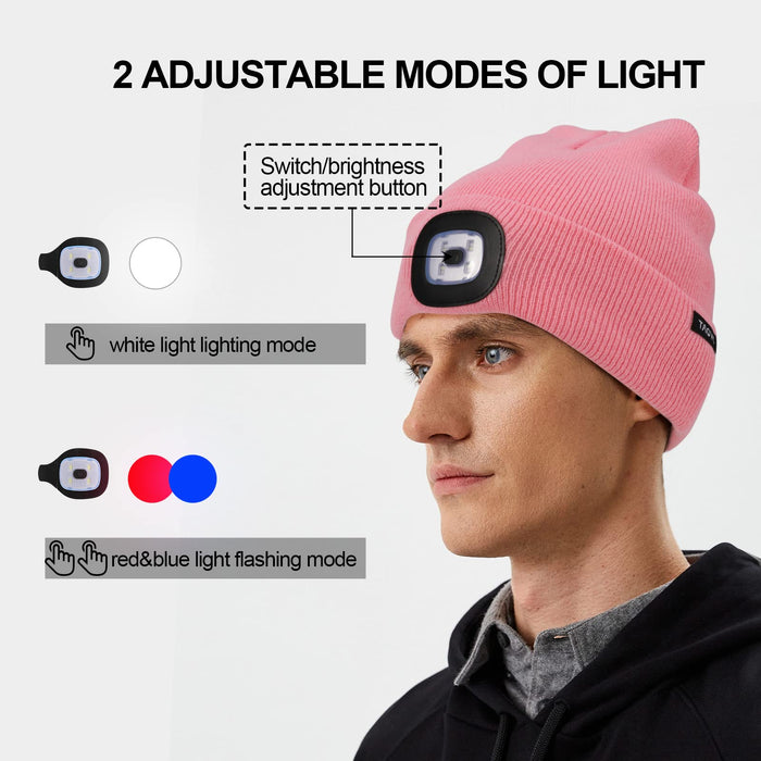 TAGVO Unisex Beanie Hat with Light, USB Rechargeable LED Beanie Cap, H —  CHIMIYA