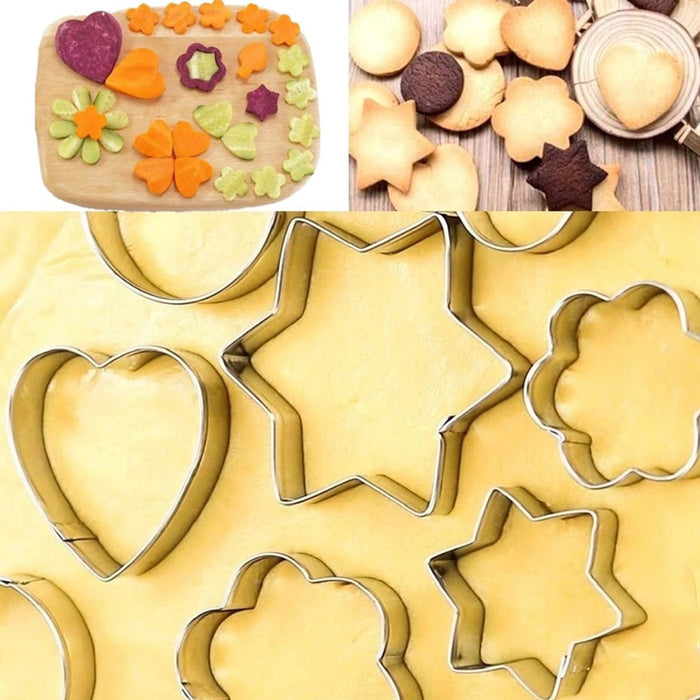 DflowerK 24 Mini Cookie Cutters Shapes Set Biscuit Cutters Stainless Steel Metal Baking Molds
