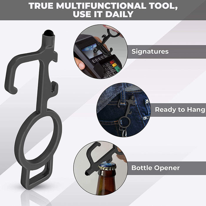 Anti Touch Door Opener Tool, Avoid Touching Protector, Serves as Bottle Opener and Stylus Pad, Multifunctional No Touch Door Open