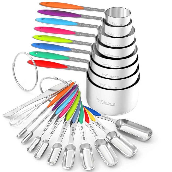 Measuring Cups and Spoons - Wildone Stainless Steel 20 Piece Stackable —  CHIMIYA