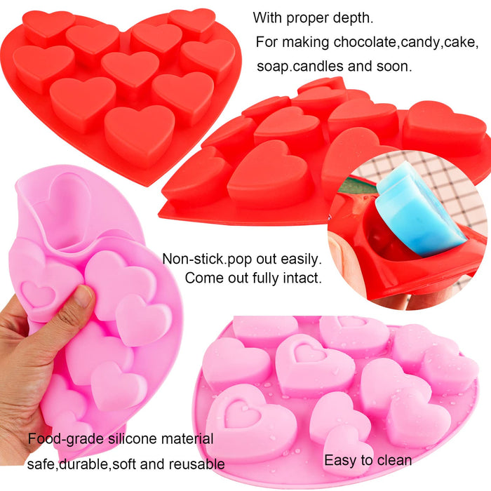 Heart Silicone Molds for Baking - Chocolate Molds Silicone Cake Pop Molds  for Baking Non Stick Heart Shaped Cake Pan Mousse Mold, Cheesecake Mold,  Ice Cream Heart Shaped Cake Valentines Day Gifts 