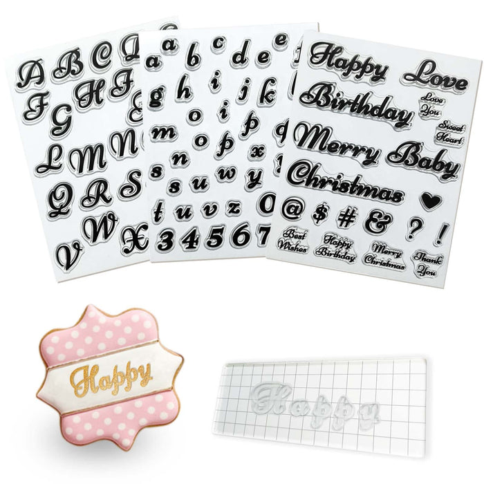 Alphabet Number Symbols Letter Stamps for Clay Impress Embosser