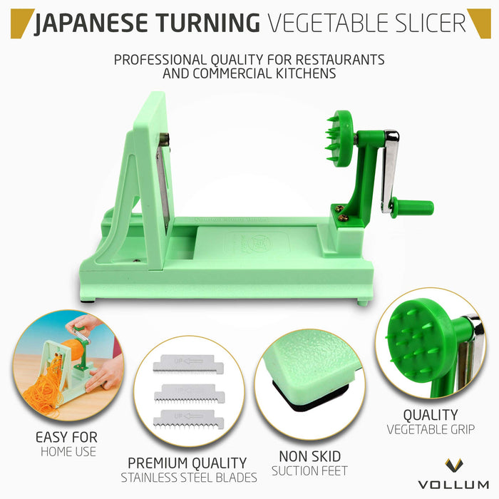 Vollum Japanese Turning Vegetable Spiralizer, Veggie Spiralizer For Fr —  CHIMIYA