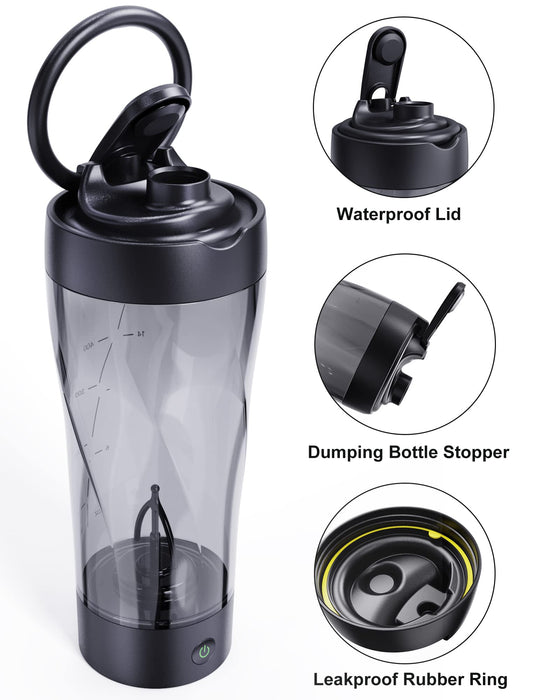 Electric 22 Oz Shaker Bottle Protein Mixer USB Rechargeable Portable Blender
