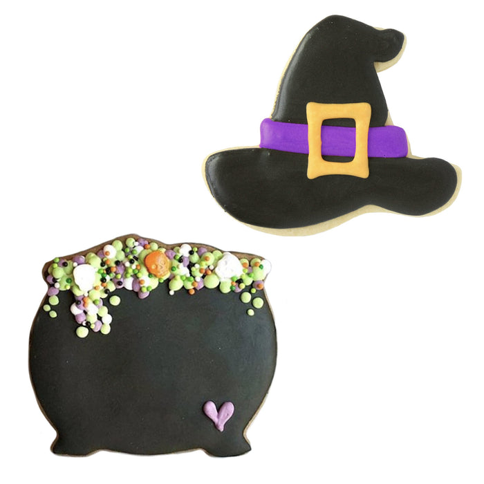 Halloween Witch Cookie Cutters - Witch Hat, Cauldon & Recipe Booklet by Ann Clark Cookie Cutters, 2-pc. Set