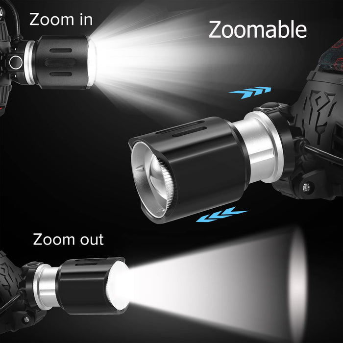 Headlamp Rechargeable, Zoomable Headlights with 10000 High Lumen Super —  CHIMIYA