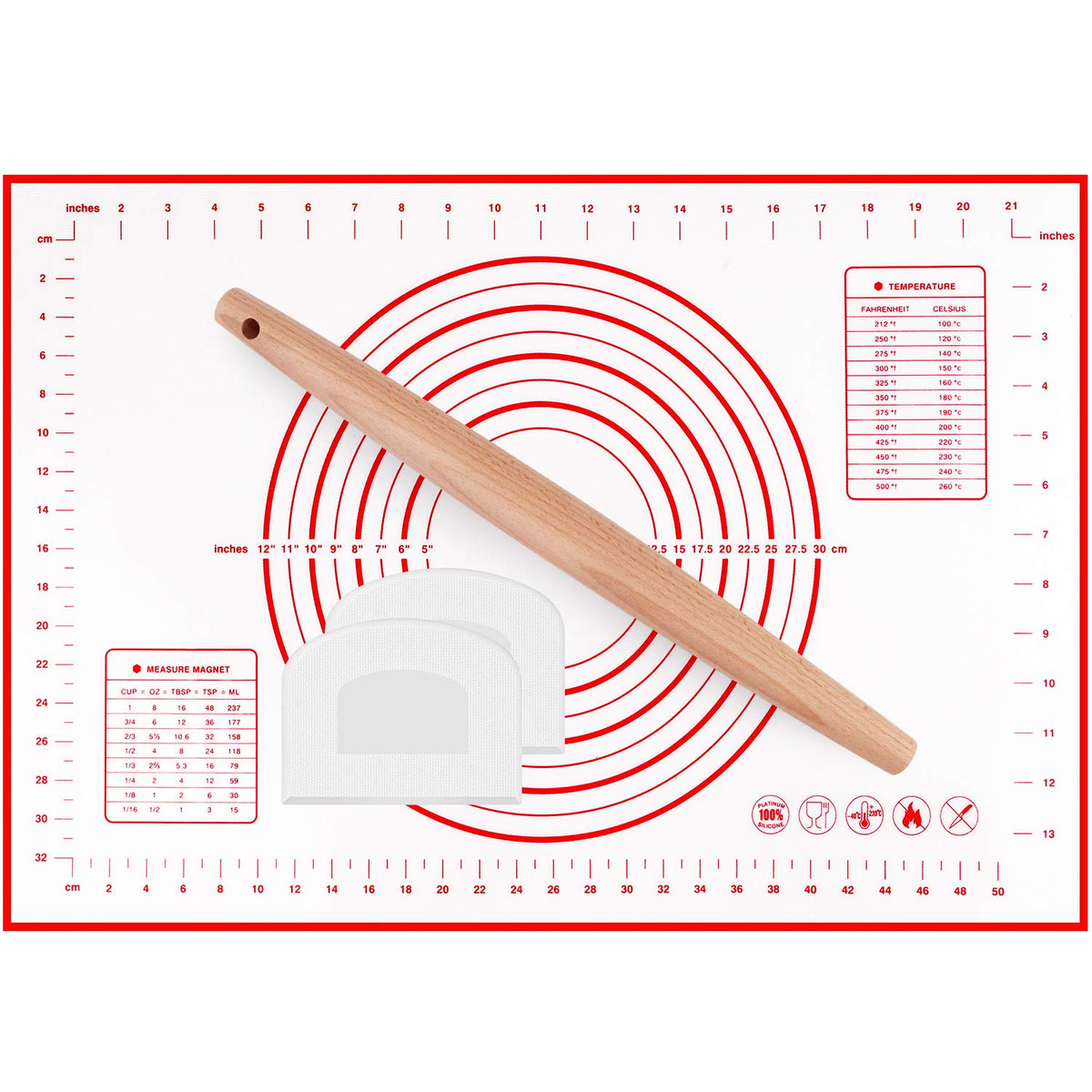 Baking Mat for Rolling Out Dough, DIGIROOT Thickening Food Grade Silic —  CHIMIYA