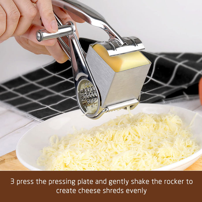 Cheese Grater with Handle, Rotary Cheese Grater with 3 Drum Blades, Ch —  CHIMIYA