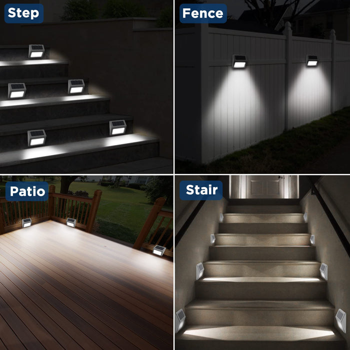 Solar Powered Step Lights,12 Pack Solar Deck Step Lights Outdoor, Stai —  CHIMIYA