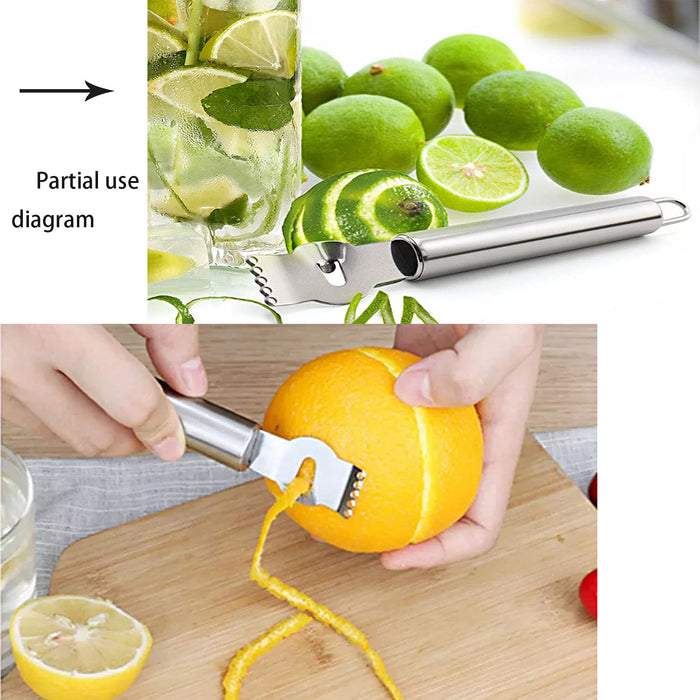 Lemon Peeler Stainless Steel Fruit Peel Grater Suitable for Oranges, Grapefruit, Safe and Energy Saving Hands