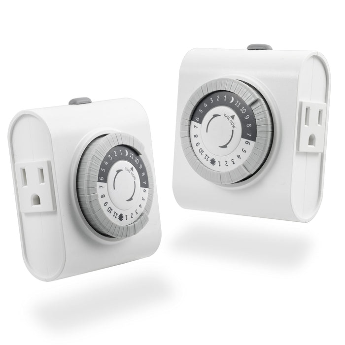 GE Indoor Plug-In 24-Hour Mechanical Timer, 3 Pack, White