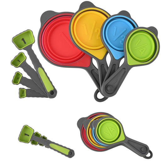 Smithcraft Measuring Cups and Spoons Set, Silicone Collapsible