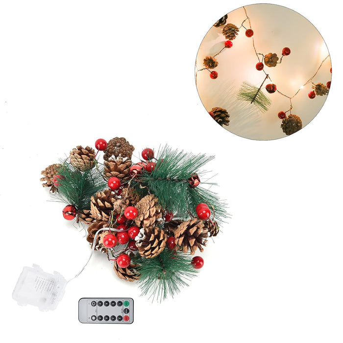 Pine Cones Lights, 8 Lighting Modes Safe And Convenient 2M Soft And Bright Lighting 20Leds String Lamp For Indoor And Outdoor