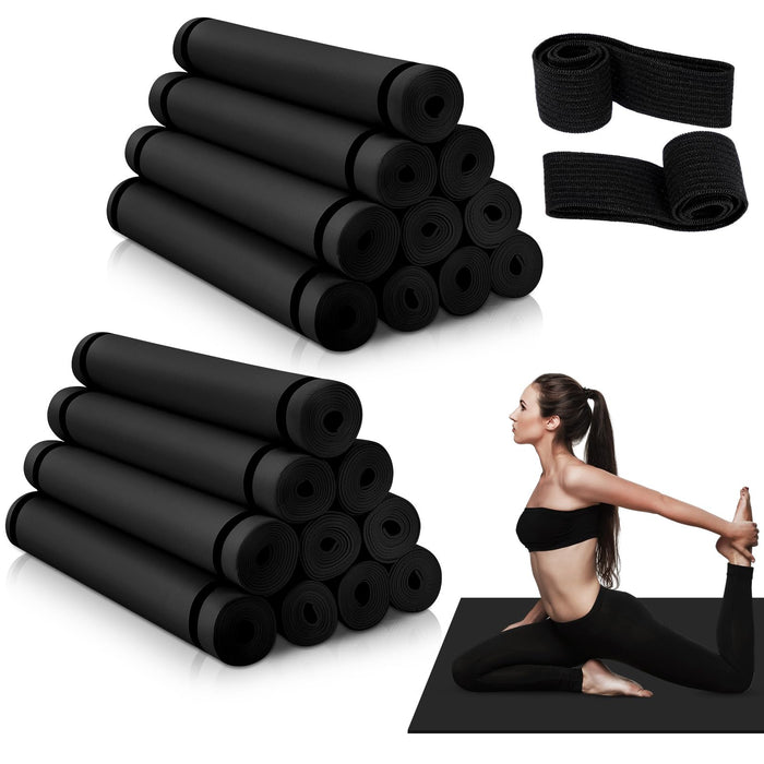 Timgle 20 Piees Yoga Mats Bulk 68 x 24 x 016 Inh 4 mm Exerise Mats with Strap Thik Non Slip Workout Yoga Mat for Women Man Gym